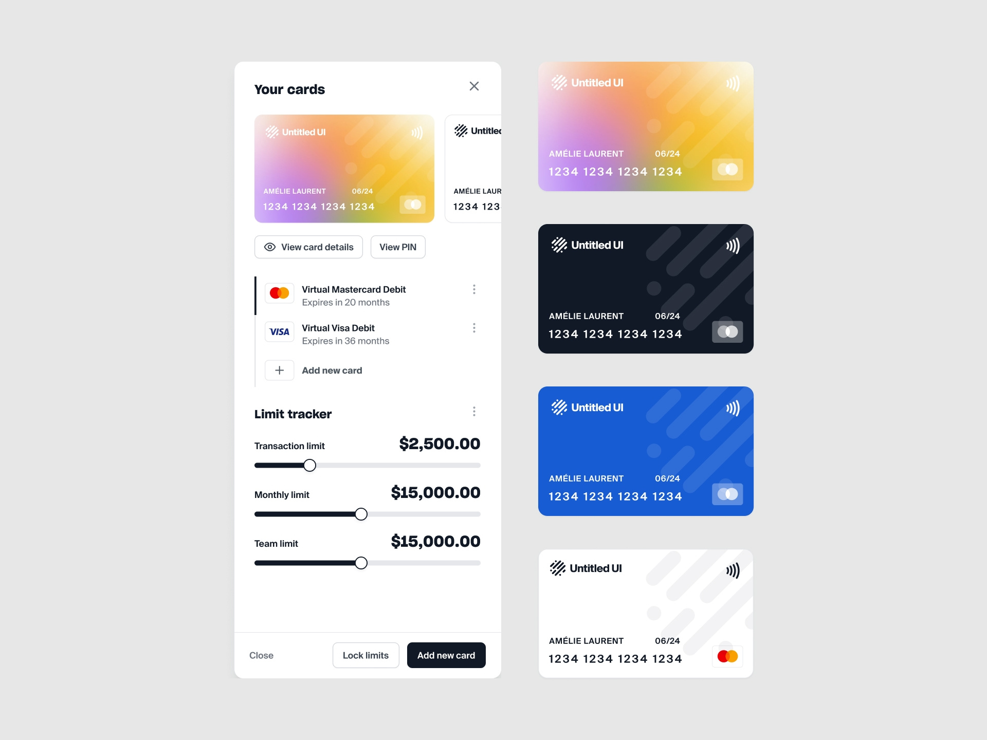 Card management slideout menu — Untitled UI by Jordan Hughes® on Dribbble