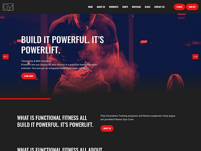 Gym – Fitness Trainer and Gym Script Template Gym branding illustration typography website
