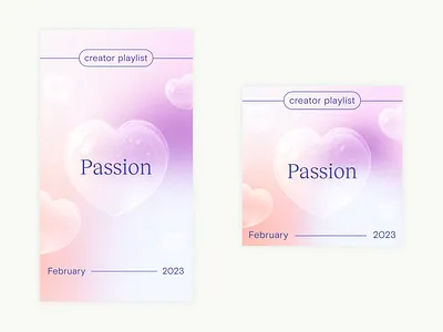 Playlist cover for Teachable - February digital design february graphic design heart playlist cover social post spotify tech