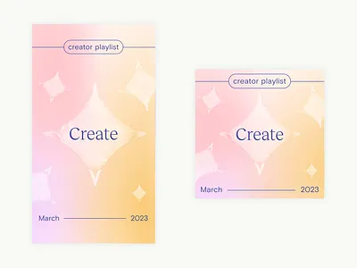 Playlist cover for Teachable - March create digital design gradient graphic design march playlist cover social post sparkles spotify tech