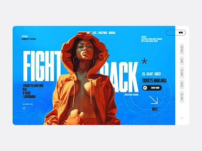 Music Festivals - MFA22071702 clean design illustration landing page minimal music strong typo ui ux ux design web web design