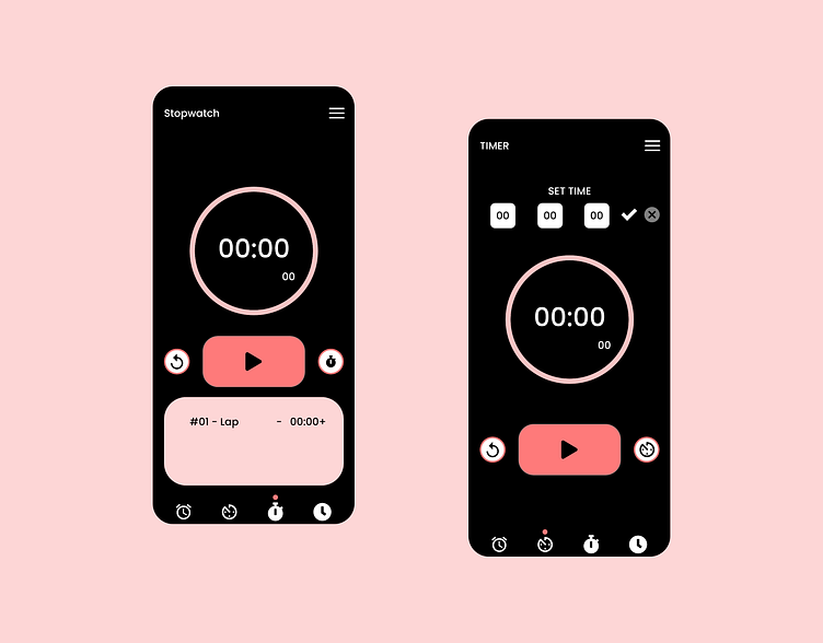 STOPWATCH/TIMER UI DESIGN by Mahendar V on Dribbble