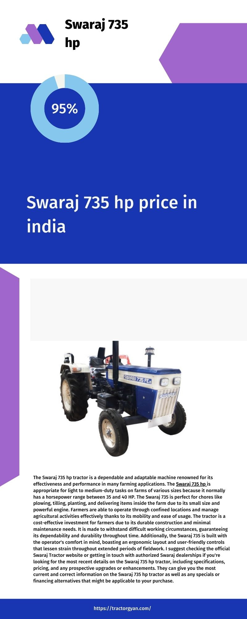 Swaraj 735 hp price in india by on Dribbble