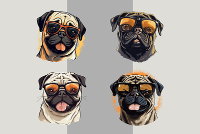 Pug Dog Face animal branding design dog editable elegant graphic design illustration logo minimal modern pug simple
