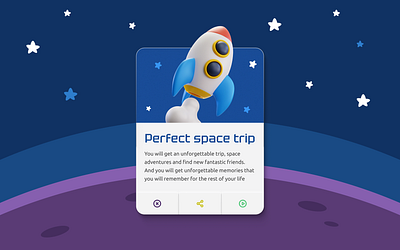 Space trip card | Daily UI 010 010 card dailyui illustration inspiration share space stars ui