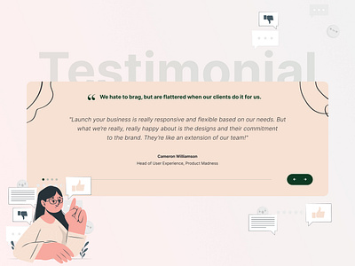 Testimonial Web Design 3d animation branding design elementor figma graphic design illustration logo motion graphics testimonials typography ui vector