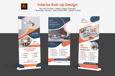 Interior Roll-Up Banner advertise advertising rollup banner business business roll up clean corporate roll up display global graphic illustrator templatae interior promotion marketing modern poster promotion roll up roll up banner rollup stand banner simple banner