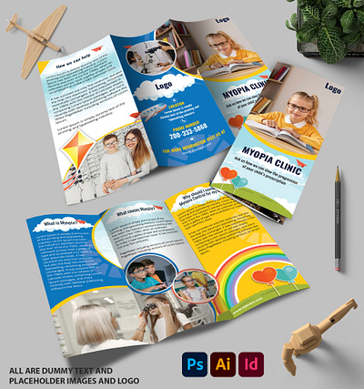 Clinic Trifold Brochure advertisement booklet branding brochure catalogue design digital flyer graphic design illustration print ui