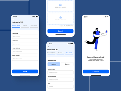 Mobile KYC Form blueui design kyc kycform mobiledesign ui