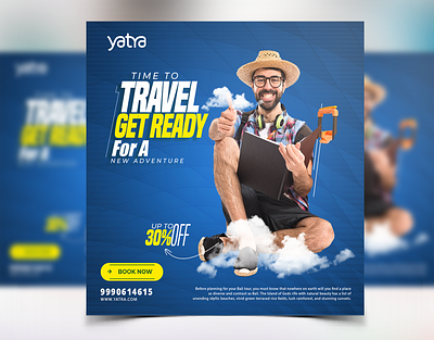 Travel Flyer Social Media Ad Post Design psd