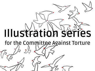 Illustration series for the Committee Against Torture hand drawn illustration naive series simple