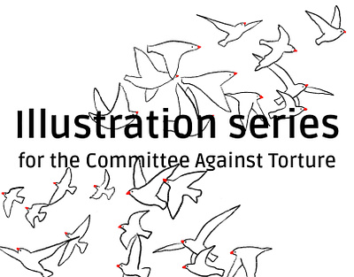 Illustration series for the Committee Against Torture hand drawn illustration naive series simple