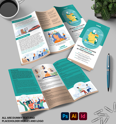 Trifold Brochure advertisement booklet branding brochure catalogue design flyer graphic design illustration ui