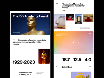 Website Oscars Awards Concept animation design graphic design inspiration interaction ui userinteraction