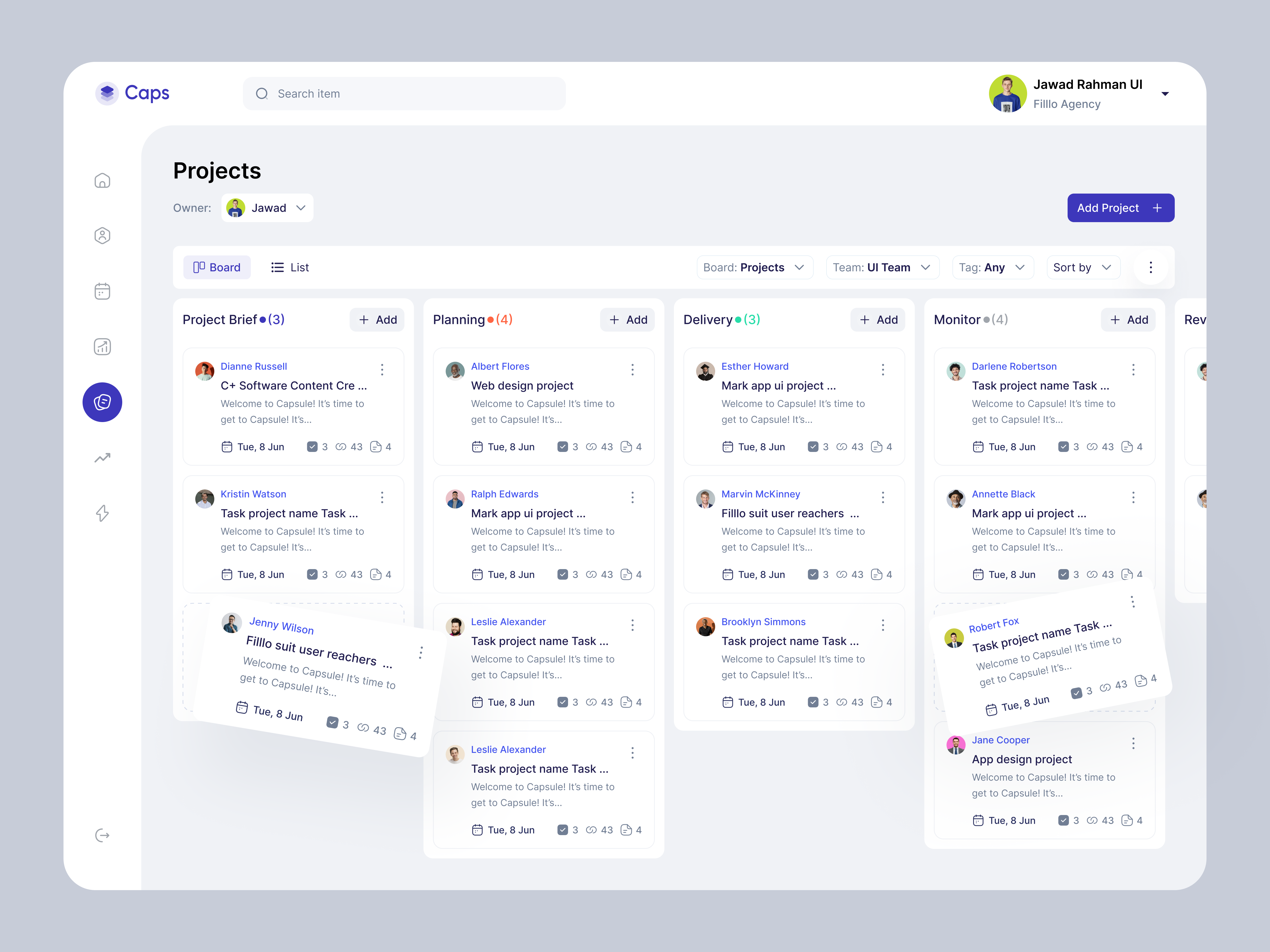 Example of Saa S/Dashboard App Design