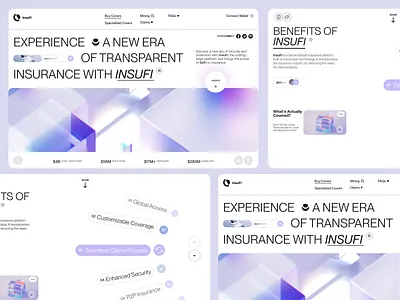 Insurance Landing Page decentralized finance defi finance website fintech homepage insurance interface landing page modern design privacy protection react saas safety security startup ui ux web dev webdesign webflow