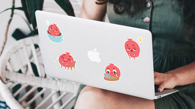 Pomegranate Sticker Pack graphic design illustration