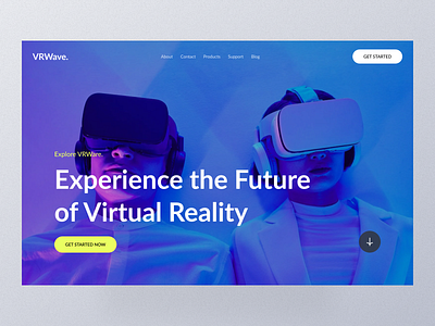 VRWave - VR Website concept 3d 3d motion design animation ar design headset landing page meta tech technology ui ui design ui ux ux virtual reality vr vr design web web design website