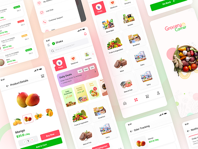 Grocery Ecommerce Mobile App Design branding ecommerce figma grocery mobile app