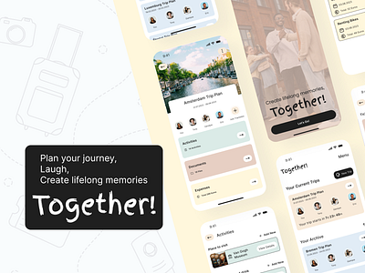 Together - Trip Planner Application application branding design personal project product design research student project together travel app trip planner ui ux