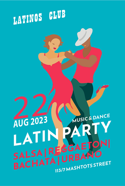 Latin Party - Poster Design dance design graphic design illustration poster