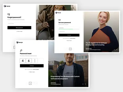 Nortyh - Simple Login Flow 01 black design flow forgot password login minimal password password reset personal register reset set new password simple ui userinterface white