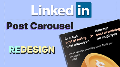 Post Caraousel ReDesign carousel design graphic design linkedin social media post typography ui ux