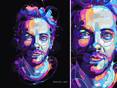 Chris Martin abstract bubble colorful design digital art digital illustration illustration neoncolor portrait portrait illustration portraiture unique unique style vectorart