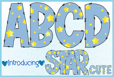 Star cute a z and number branding colorful cute design fonts graphic design illustration logo star