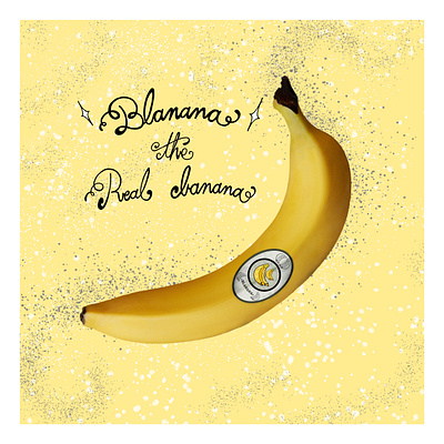 Blanana sticker art banana branding cartoonish color design food fruit graphic design illustration lettering letters logo simple sticker vector visual yellow