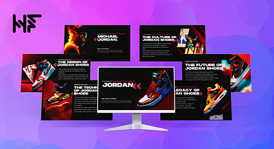 Jordan's red and black theme PowerPoint presentation slide branding design graphic design illustration ppt presentation design ui vector