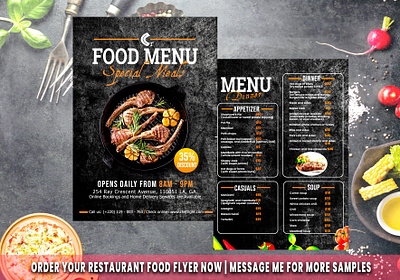 Restaurant Food Menu Design design flyer design food flyer food menu graphic design menu menu card restaurant restaurant flyer restaurant menu