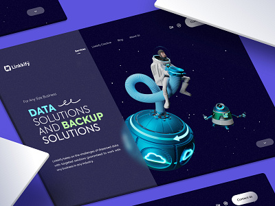 Linkkify Website🔥 3d backup data design landing solutions space tech trend ui uidesign uiux upload web webdesign website