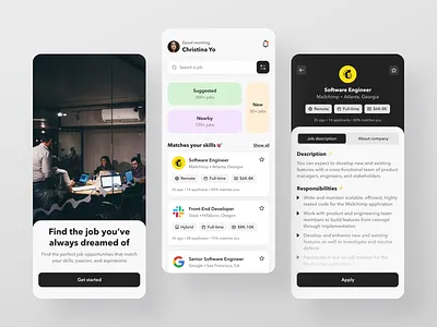 💼 Job Finder App app design career dailyui dailyuichallenge hire inspiration job job finder search job trend ui vacancy work