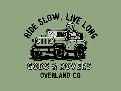 Ride Slow, Live Long illustration jeep landrover slow turtle
