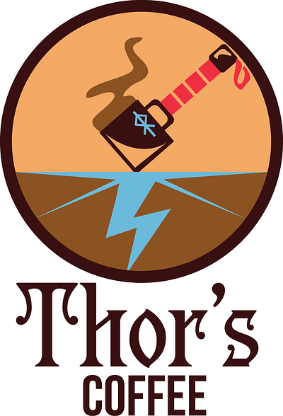 Thor's Coffee Logo branding design graphic design illustration illustrator logo stylized vector