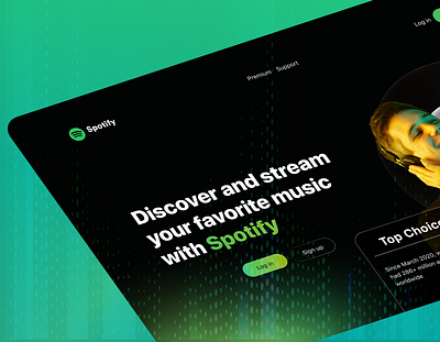 Spotify landing page | Web Design design figma music spotify spotify landing page spotify music spotify web design thumbnail ui uiux user experience user interface ux web web design website