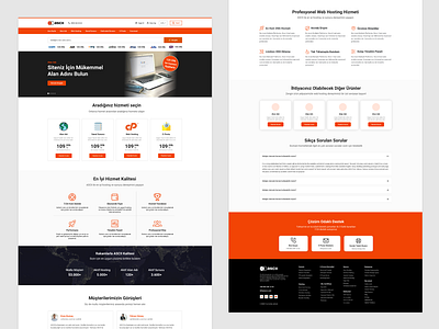 Web Hosting & Services UI/UX Design design front end illustration orange oritorius server tema template theme ui uiux uiux design web design web hosting whmcs