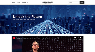 AI Newsroom Website ai artificial intelligence cms design frontend development ui ux web design