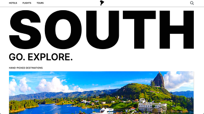 South America Travel Website branding cms design frontend development ui ux