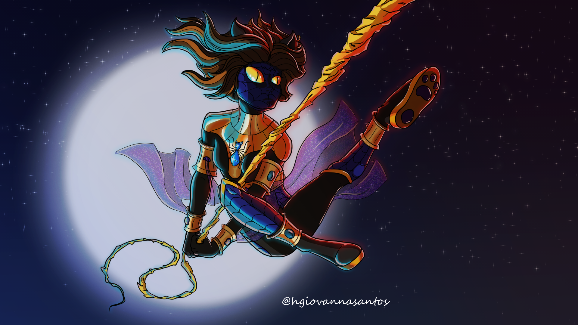 Spidersona - Spidey Neph bastet cat character design comic art concept concept art concept design digital 2d digital artwork illustration model sheet moon noai original character spider spiderman spidersona spiderverse