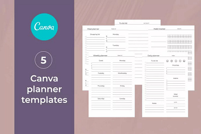 Canva Planner Templates | Editable Planner Pages branding design graphic design illustration logo vector