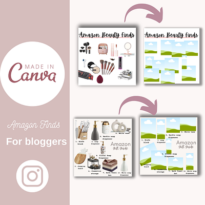 Instagram Amazon finds template for bloggers amazon design graphic design instagram typography