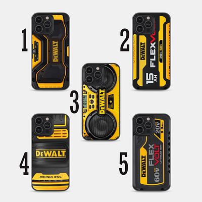 Dewalt Collage iPhone X 11 12 13 14 Pro Max Case branding design dewalt graphic design illustration iphone 14 pro max logo tools