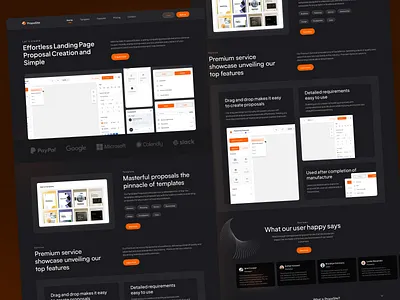 PropoSite - Proposal builder landing page app builder creare proposal create document dashboard design document file landing page proposal builder template ui ux web design