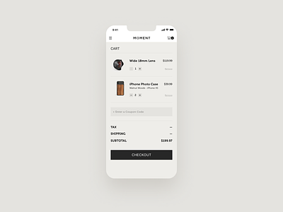 Shopping Cart - D58 (2019 work) dailyui e commerce moment phone accessories shopping cart ui uiux