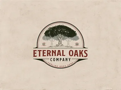 Oak Tree Logo Idea brand branding design graphic design logo oak oak logo typography vector vintage vintage logo