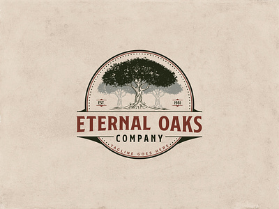 Oak Tree Logo Idea brand branding design graphic design logo oak oak logo typography vector vintage vintage logo