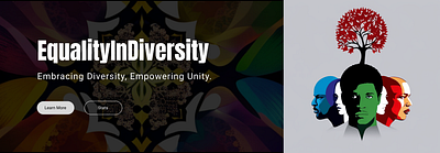 Equality In Diversity Landing section color design illustration images typography