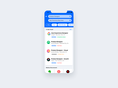 Job Listing - D50 (2019 work) app daily dailyui filter job listing mobile search result ui uiux